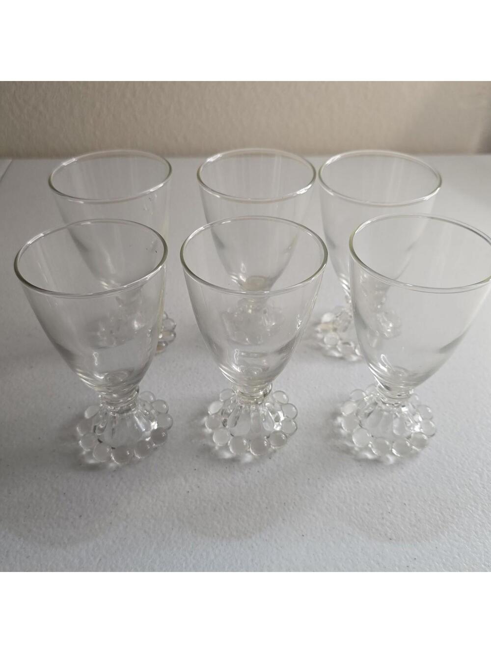Vintage Anchor Hocking Clear 4" Berwick Boopie Cordial /Juice Glasses Set Of 6